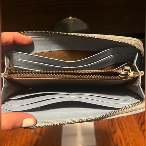 Light Blue Bottega Veneta Wallet Wristlet - Picture 14 of 14